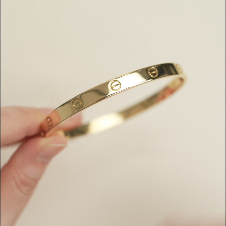 Second Hand Cartier Love 18K Yellow Gold Bracelet Size 20