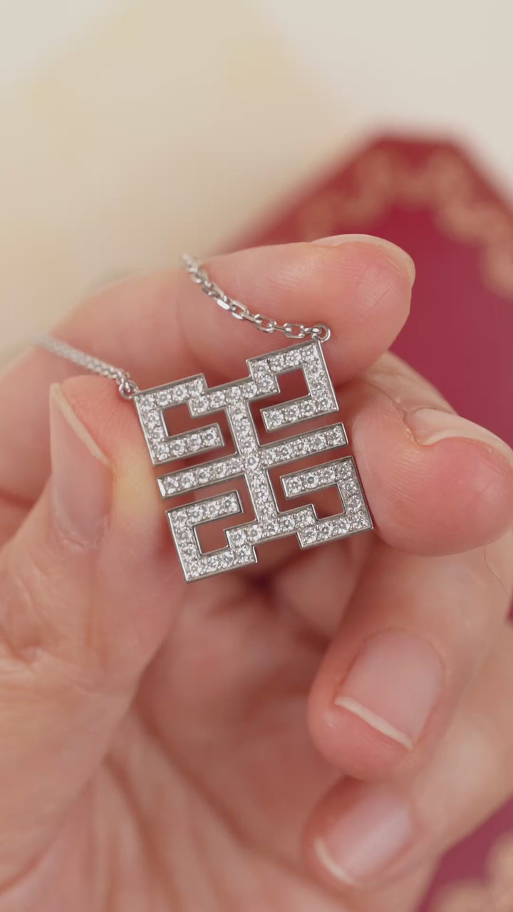 Preloved Cartier Baiser Du Dragon Diamond 18K White Gold Necklace