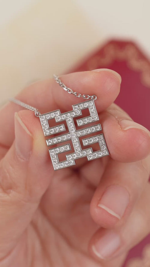 Preloved Cartier Baiser Du Dragon Diamond 18K White Gold Necklace