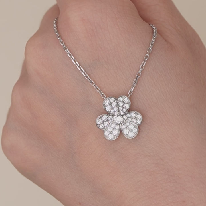 Van Cleef & Arpels Frivole Pavé Diamonds 18K White Gold Pendant
