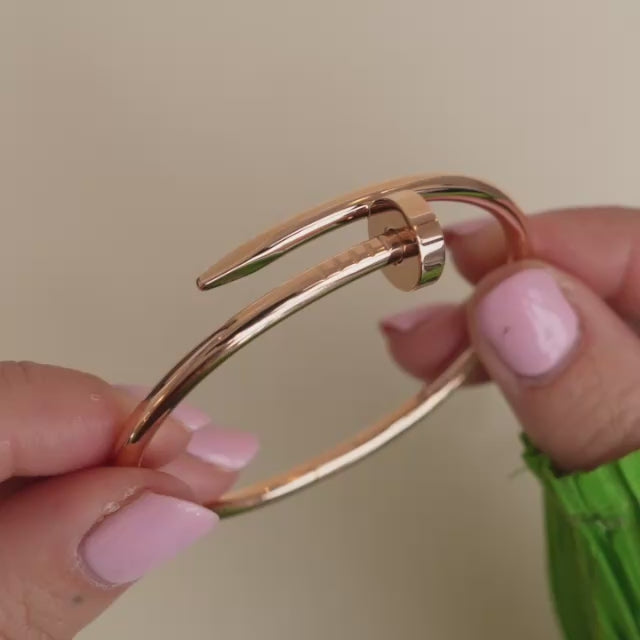 Second Hand Authentic Cartier Juste un Clou Bracelet Classic Model 18K Rose Gold Size 16