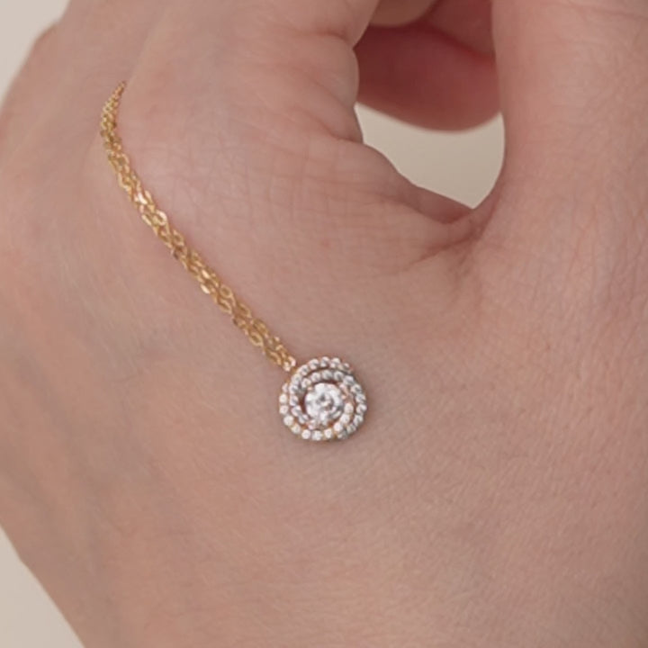 Preloved Cartier Trinity Diamond 18K Rose Yellow and White Gold Necklace