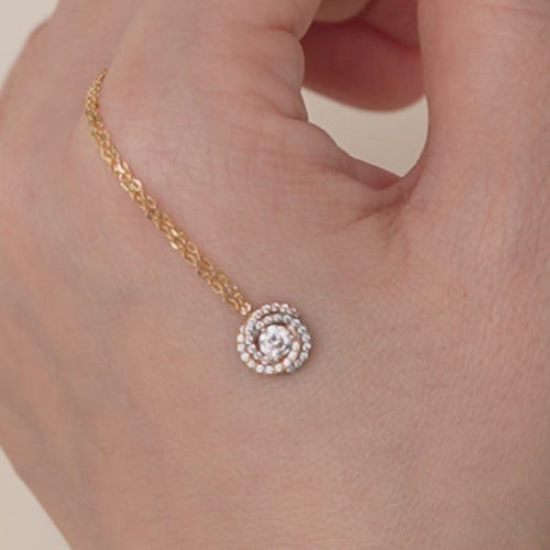 Preloved Cartier Trinity Diamond 18K Rose Yellow and White Gold Necklace