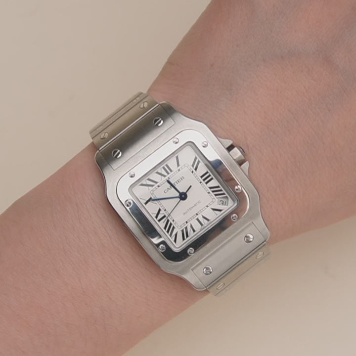 Second Hand Cartier Santos Galbee Stainless Steel Wristwatch W20060D6