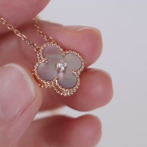 Second Hand Van Cleef & Arpels 2025 Holiday Pendant Pink Mother of Pearl
