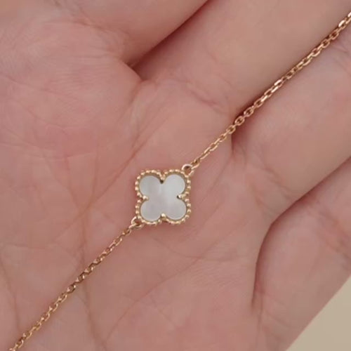 Preowned VCA Sweet Alhambra Mother of Pearl Bracelet 18K Yellow Gold