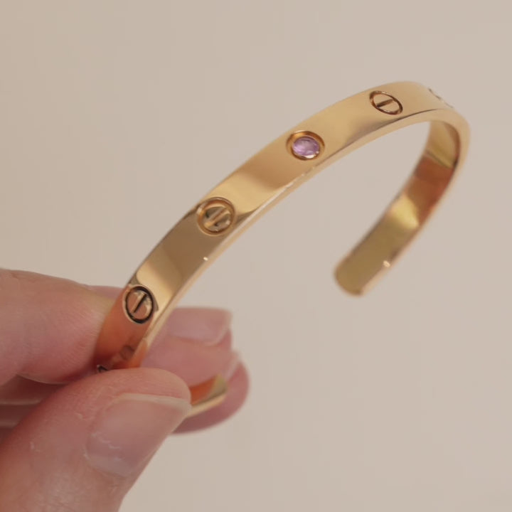 Cartier Love Rose Gold Bangle with Sapphire Size 17