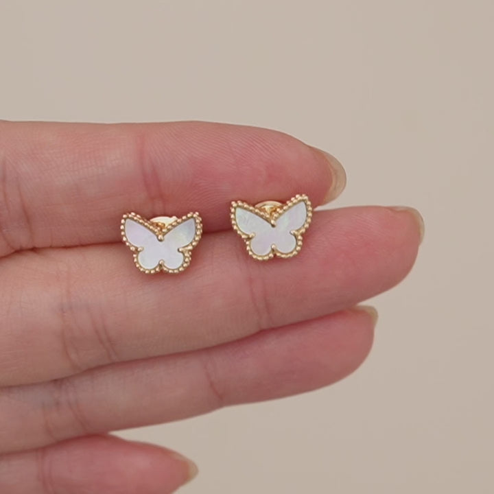 Second Hand Authentic Van Cleef & Arpels Sweet Alhambra Butterfly Mother of Pearl Earstuds