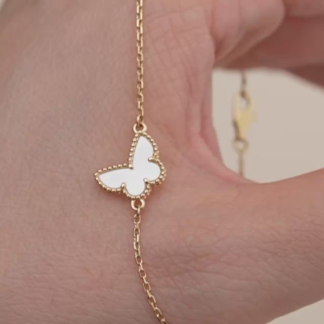 Second Hand Van Cleef & Arpels Sweet Alhambra Bracelet Butterfly Mother of Pearl