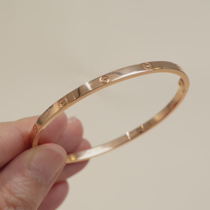 Cartier Love Rose Gold Bracelet Small Model Size 17