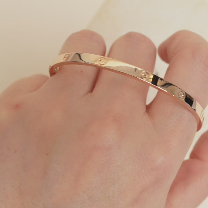 Cartier Love 18K Rose Gold Small Model Bracelet Size 17
