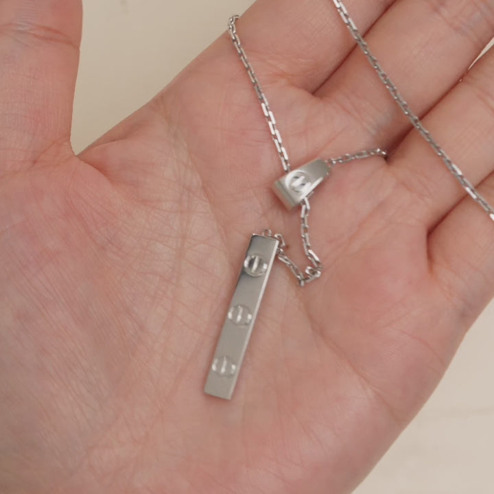 Cartier Love 18k White Gold Long Tassels Pendant Necklace