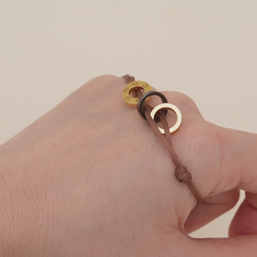 Second hand Authentic Cartier Love Cord Bracelet 4 Diamonds Sèvres Porcelain in 18K Yellow & Rose Gold