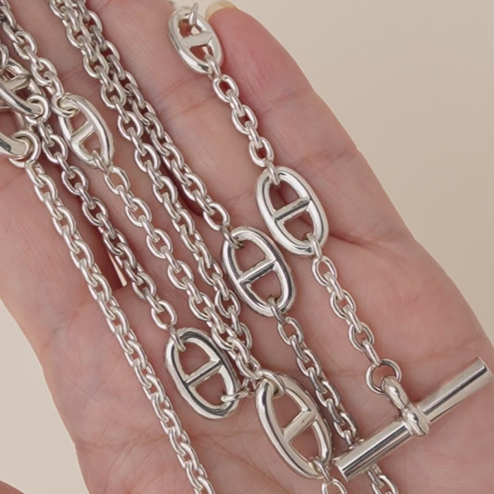 Preloved Hermès Farandole Long Necklace in Sterling Silver