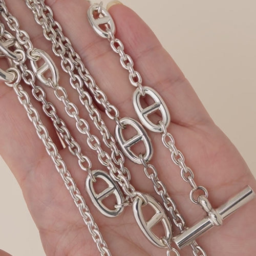 Preloved Hermès Farandole Long Necklace in Sterling Silver