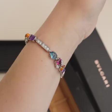 Bvlgari Allegra Multi-Gemstone White Gold Bracelet
