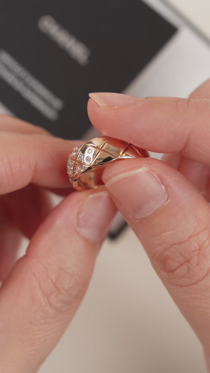 Chanel Coco Crush Diamond Small Ring 18 Rose Gold Size 51