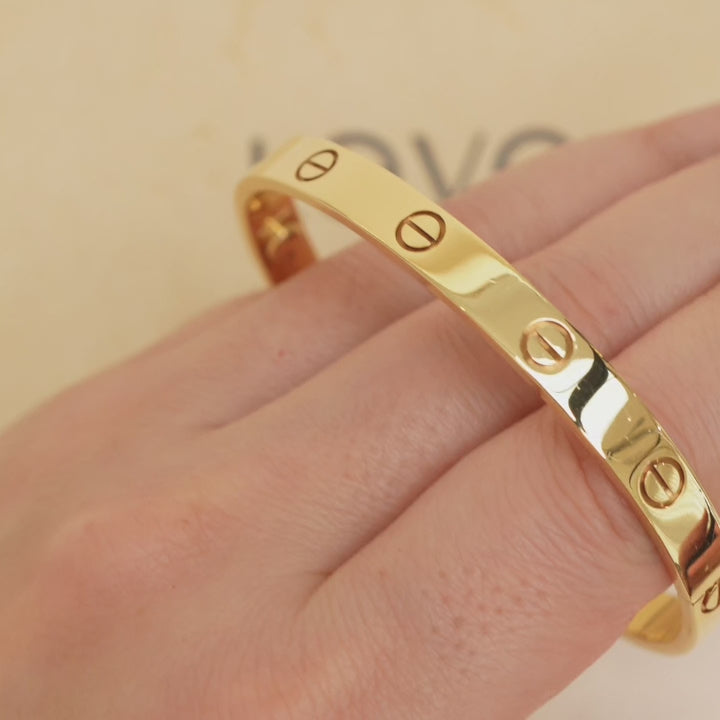 Cartier Love 18k Yellow Gold Bracelet Size 18