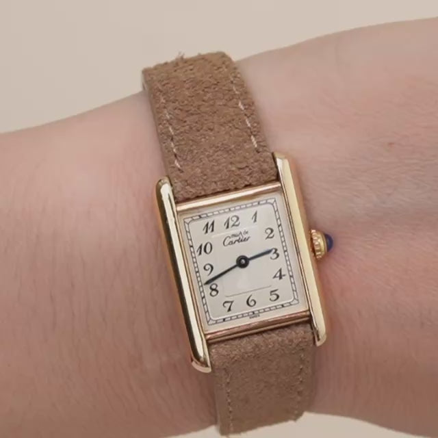 Preloved Authentic Cartier Must de Cartier Tank Vermeil Watch Small Model W1002954