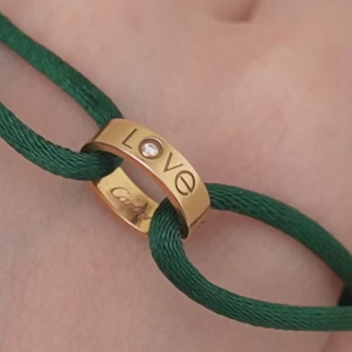 Second Hand Authentic Cartier Love Cord Bracelet One Diamond 18K Rose Gold