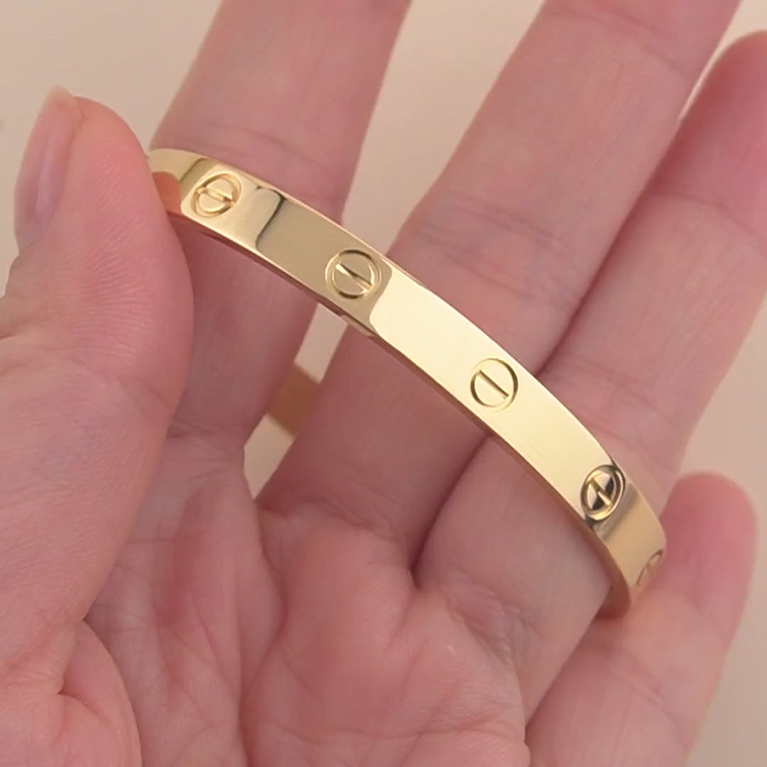 Preowned Cartier Love 18K Yellow Gold Bracelet Size 17