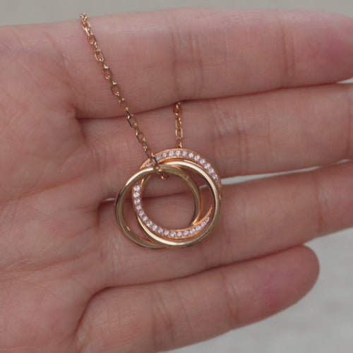 Cartier Trinity Pink Sapphire 18K Rose Gold Pendant Necklace