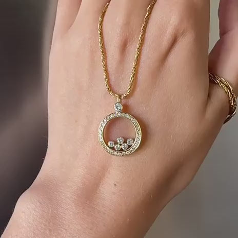 Chopard Happy Diamonds Yellow Gold Diamond Pendant Necklace