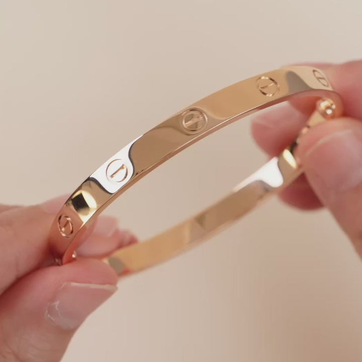 Cartier Love Bracelet Classic Model 18K Rose Gold Size 18