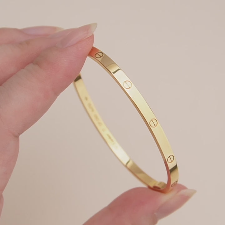 Cartier Love 18K Yellow Gold Bracelet Size 17 Small Model