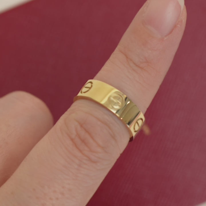 Preowned Cartier Love 18K Yellow Gold Ring Size 50