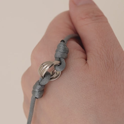Preloved Cartier Trinity Cord Bracelet 18K White Gold Grey
