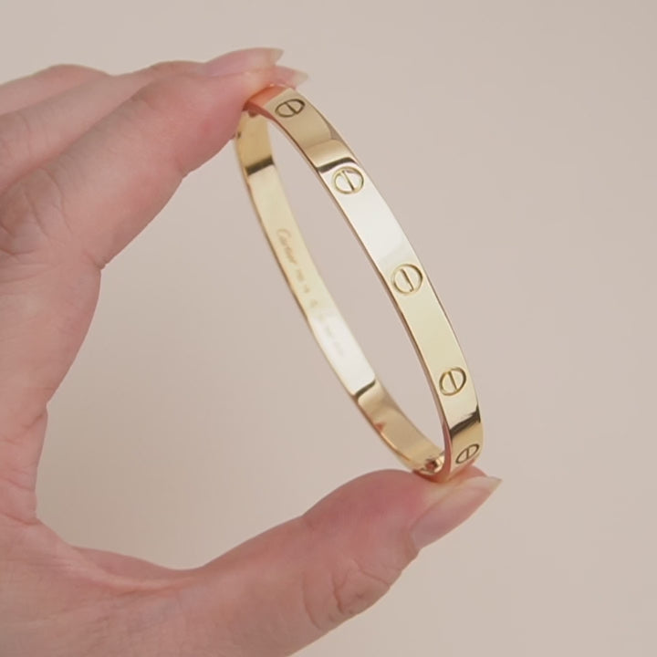 Cartier Love 18K Yellow Gold Bracelet Size 19