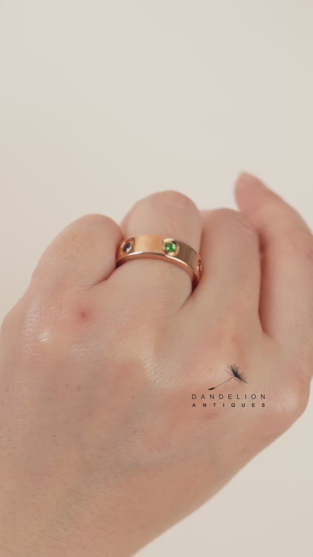 Second Hand Cartier Love Rainbow Multi Gem Ring Size 54