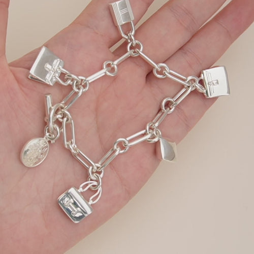 Preowned Hermès Sterling Silver Amulettes Bracelet