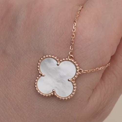 Second Hand Authentic Van Cleef & Arpels Alhambra Necklace Ginza Limited Edition Mother of Pearl