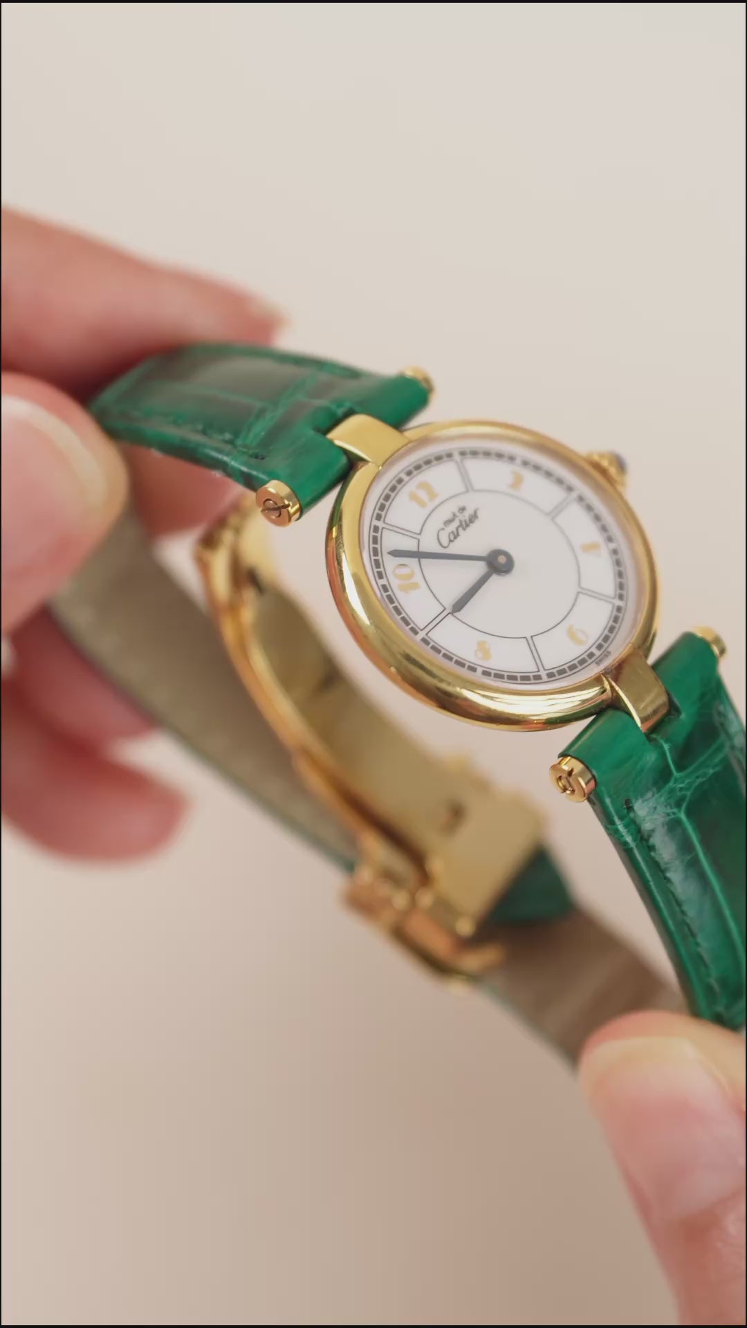 Second Hand Authentic Cartier Vendome Must De Cartier Vermeil Watch 