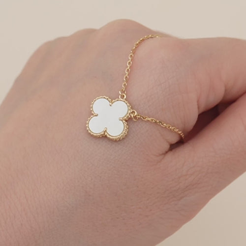 Second Hand Van Cleef & Arpels Vintage Alhambra Necklace Mother of Pearl 18K Yellow Gold