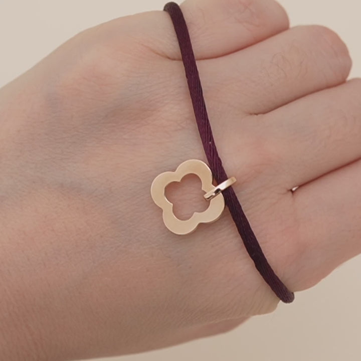 Authentic Preowned Full set Van Cleef Byzantine Alhambra 18K Rose Gold Cord Bracelet