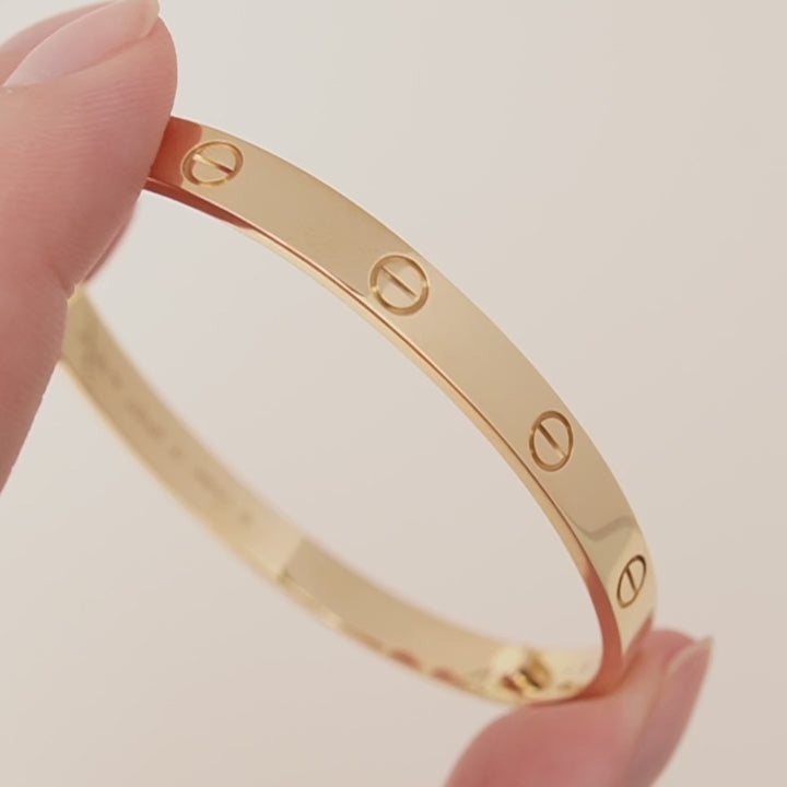 Cartier Love 18K Yellow Gold Bracelet Size 19