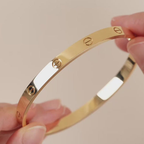 Preowned Authentic Cartier Love Classic Model Yellow Gold Bracelet Size 20 