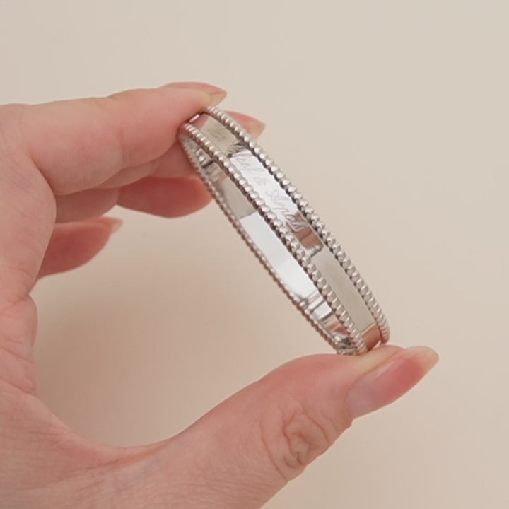 Preowned Van Cleef & Arpels Perlée Signature 18K White Gold Bracelet