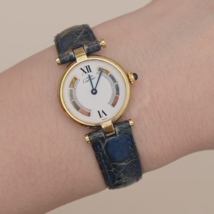 Second Hand authentic Cartier Must de Cartier Tri-Colour Vermeil Watch, Small Model (W1006554)