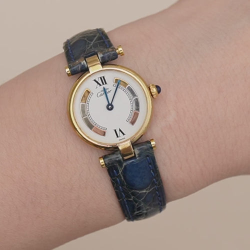 Second Hand authentic Cartier Must de Cartier Tri-Colour Vermeil Watch, Small Model (W1006554)