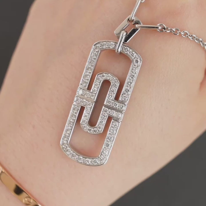 Bvlgari Parentesi Diamond 18k White Gold Pendant Necklace