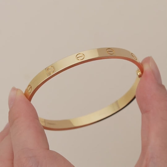 Preloved Cartier Love Bracelet Classic Model 18K Yellow Gold Size 18