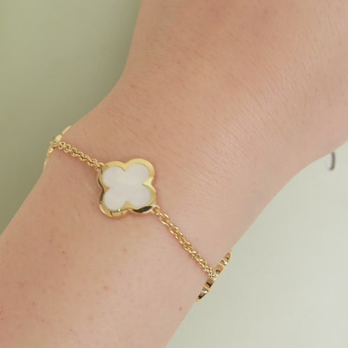 Van Cleef & Arpels Pure Alhambra Mother of Pearl 18K Yellow Gold Bracelet