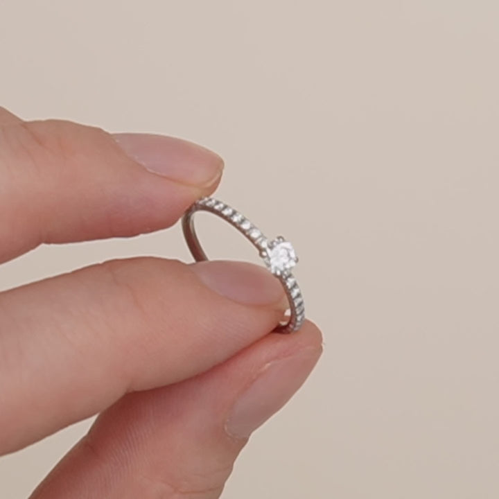 Preloved Cartier Etincelle Solitaire Diamond Platinum Ring Size 51 