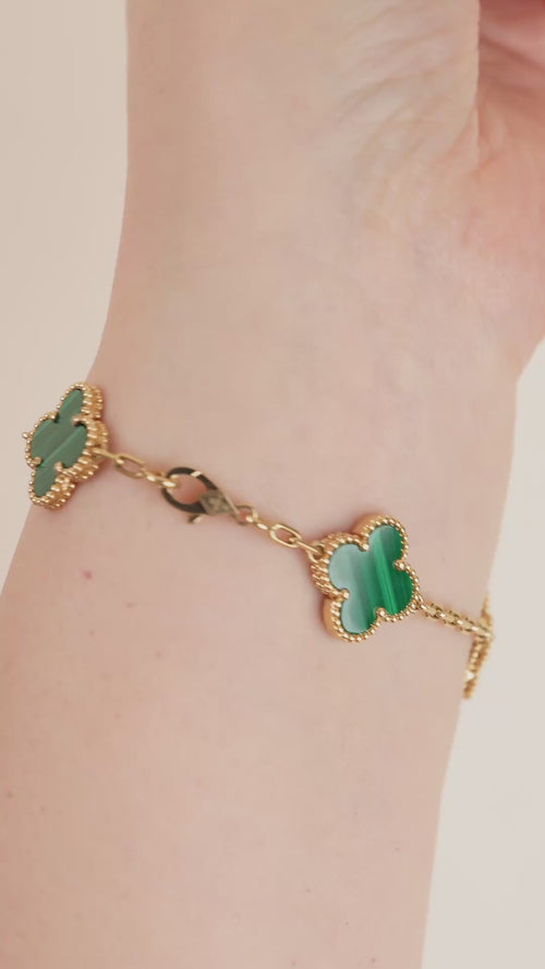 Van cleef malachite alhambra bracelet 