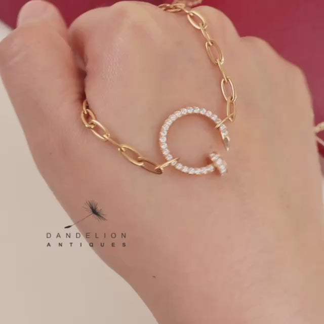 Preowned Cartier Juste un Clou Diamond 18k Rose Gold Pendant Necklace