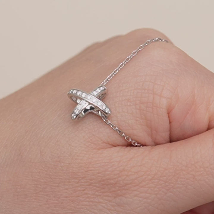 Preowned Chaumet Jeux de Liens Necklace Diamond 18K White Gold